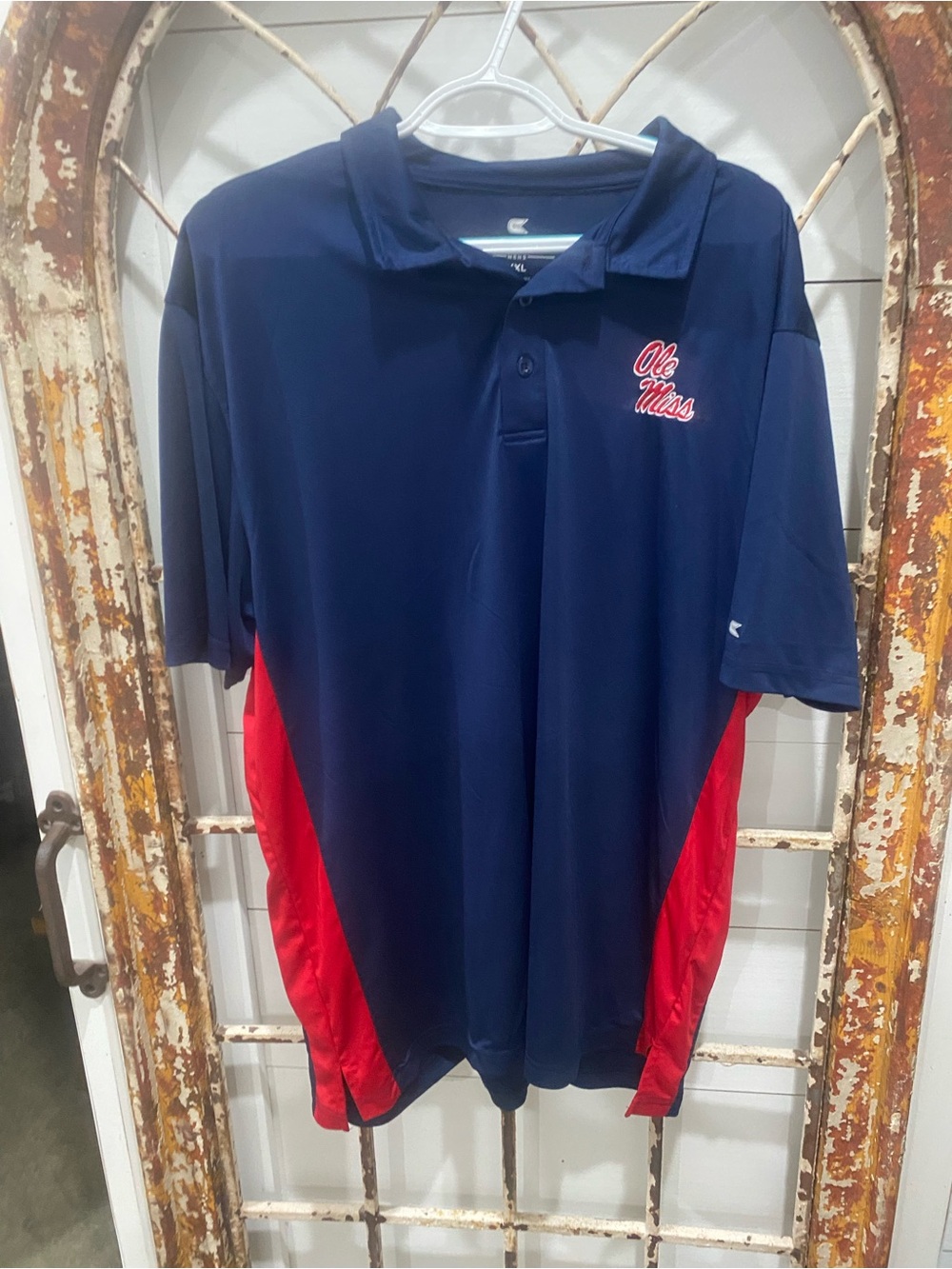 Colosseum Men's Navy and Red Polo Shirt
